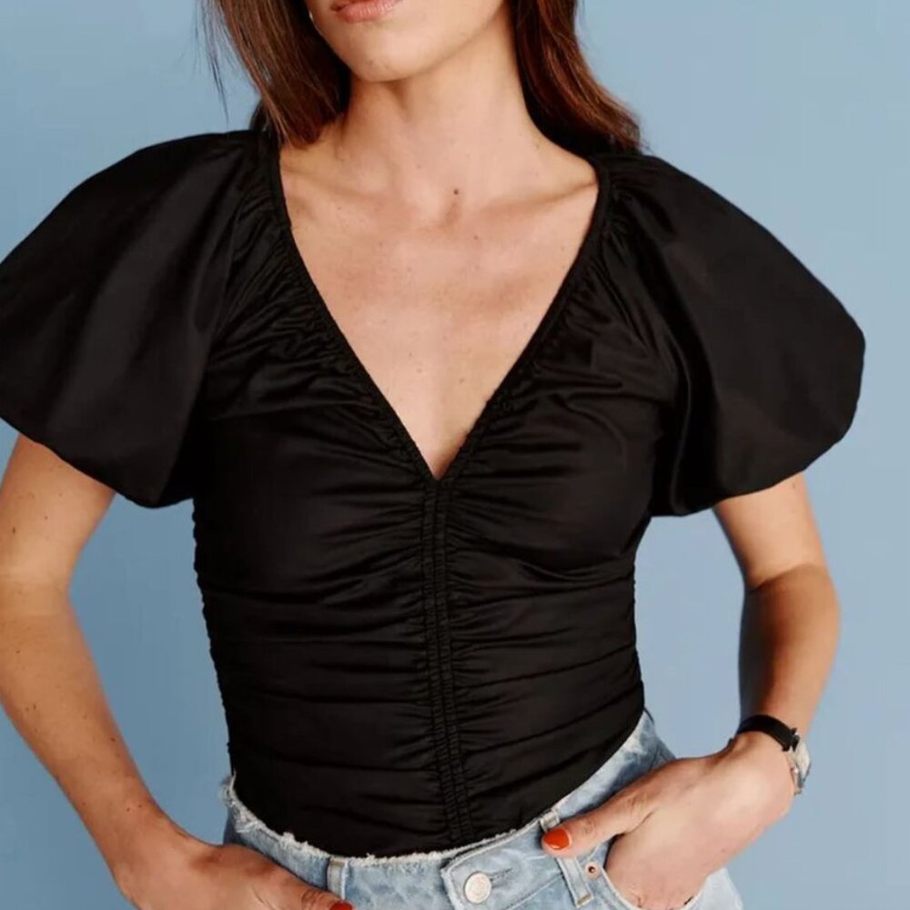 lack Reformation Puff Sleeve Top.